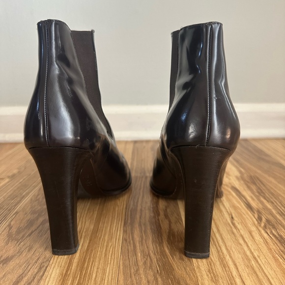 Via Spiga Almond Toe Bootie, Brown Leather, 4" Heel, Sz 10 M Made In Italy - Picture 2 of 11